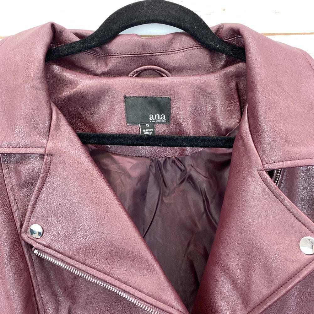 a.n.a Faux Leather Midweight Motorcycle Jacket - Picture 2 of 5